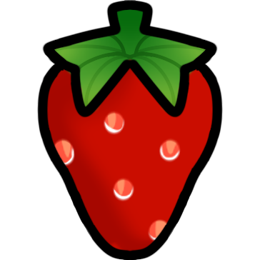 a simple cartoony strawberry